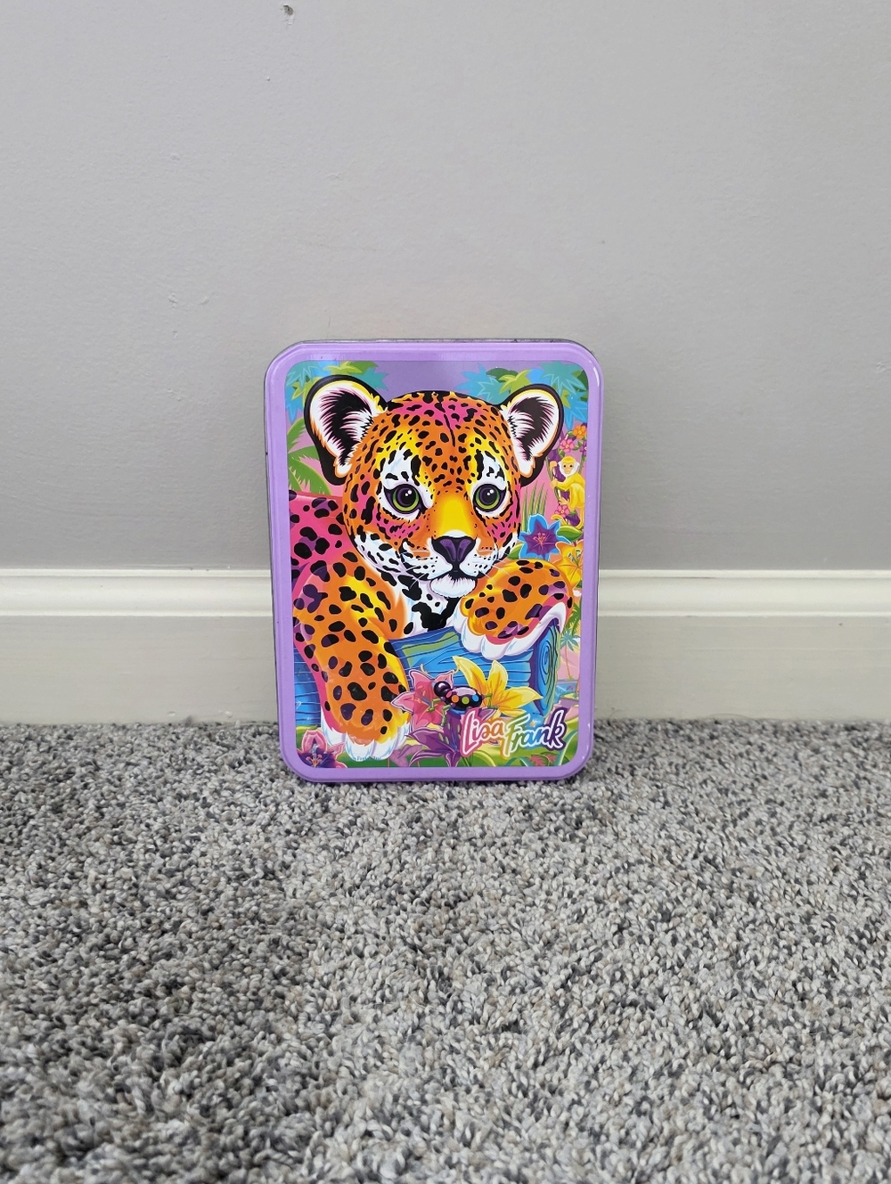 Lisa Frank Vintage Hunter Leopard Tin